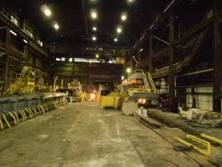 "Floor view looking North to the Coiler area. You can see the overhead Crane that I operated for 23 years."