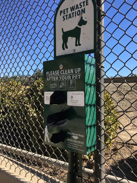 Doggy Bag dispensers on the path help keep the path clean and free of "obstacles" along the way.