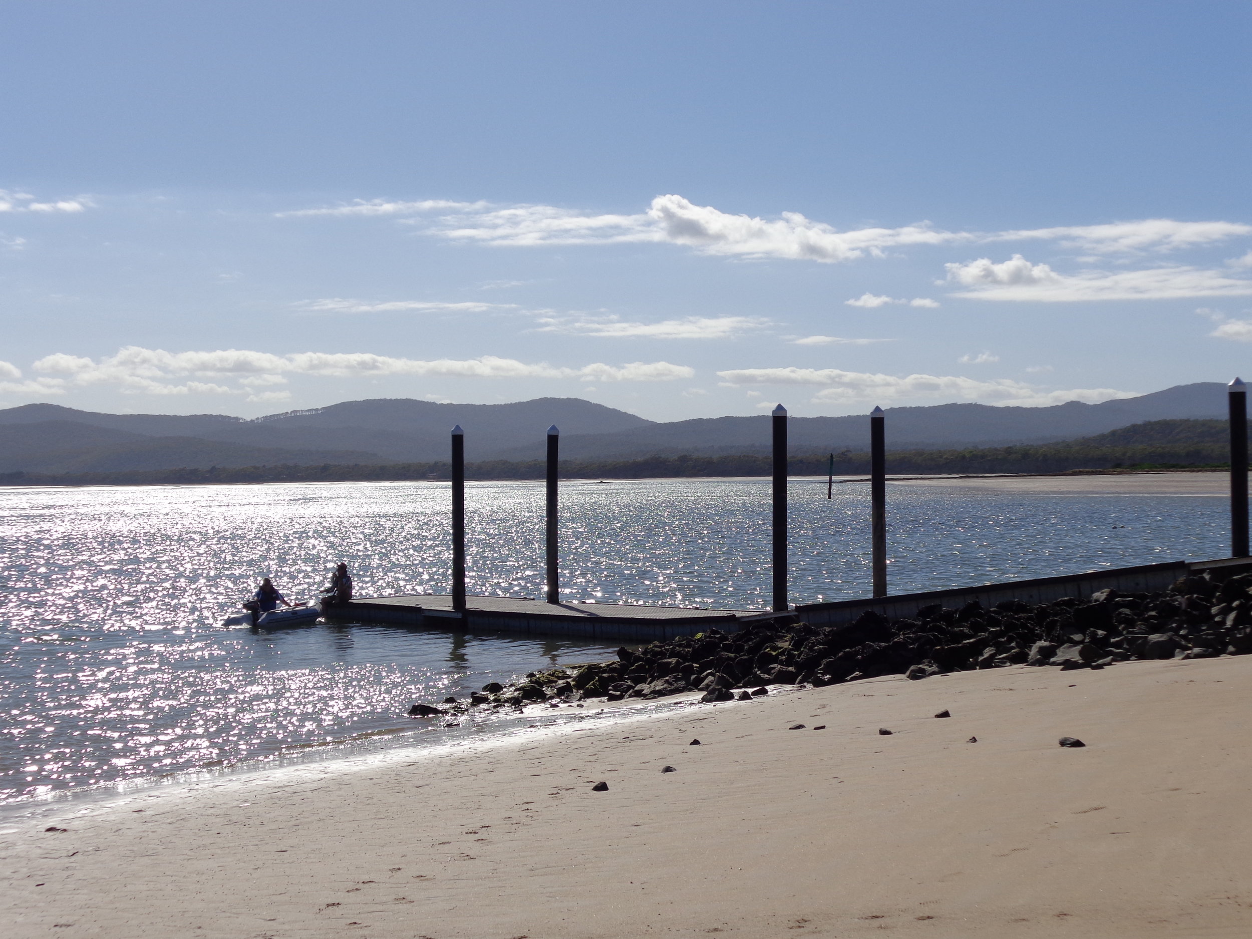 Port Sorell Boat Ramp with Narawntapu National Park in the background
