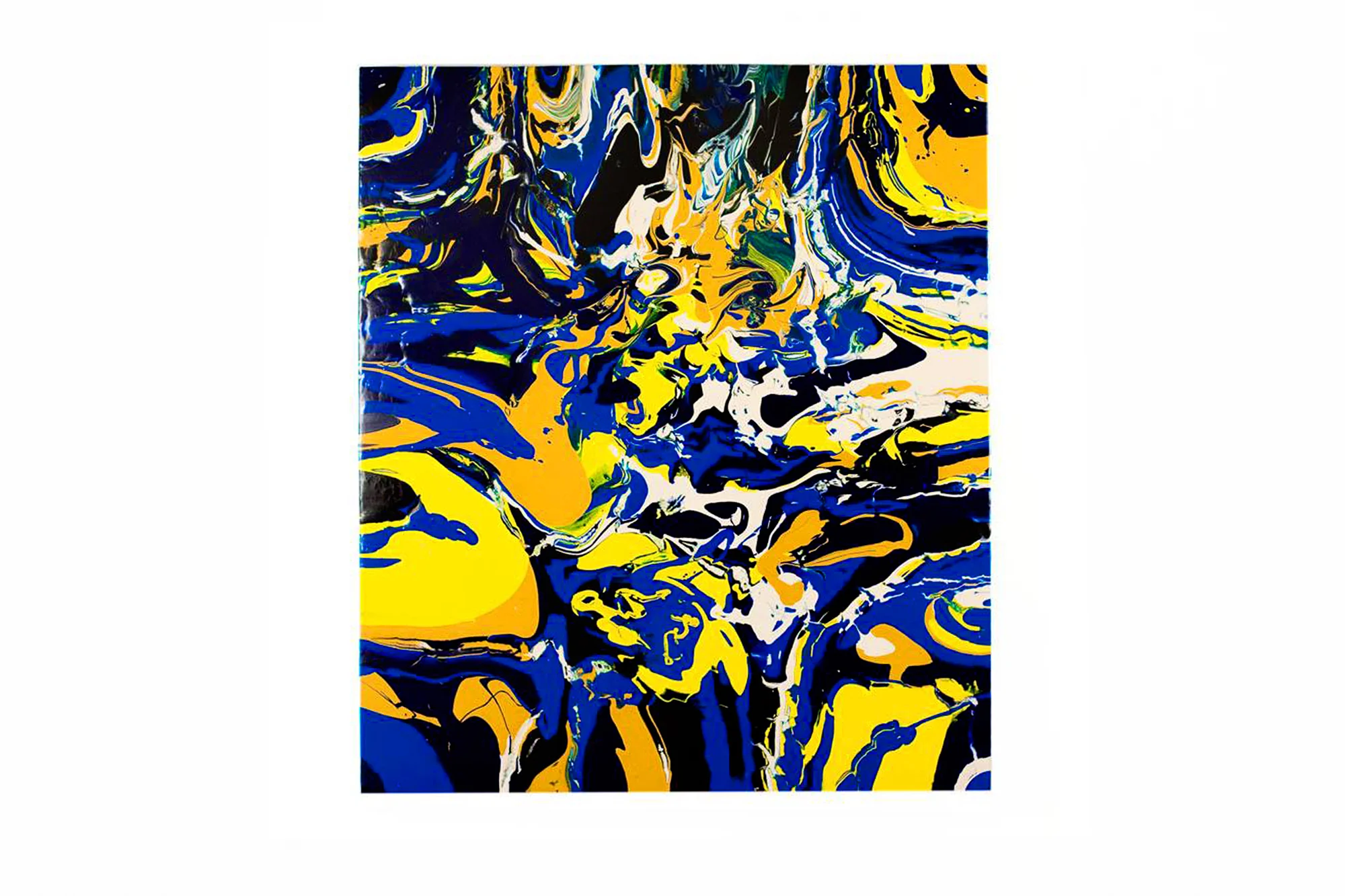 BLUE, YELLOW, OCHRE, BLACK AND CREAM