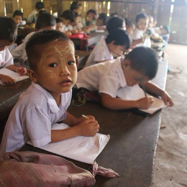 Three classes taught under one roof.

I got to sit in on a class at Yaung Oo school, one of the few schools inside Mae La Oon refugee camp. The school is run by refugees and provides classes of Burmese, English and maths. They receive very little don