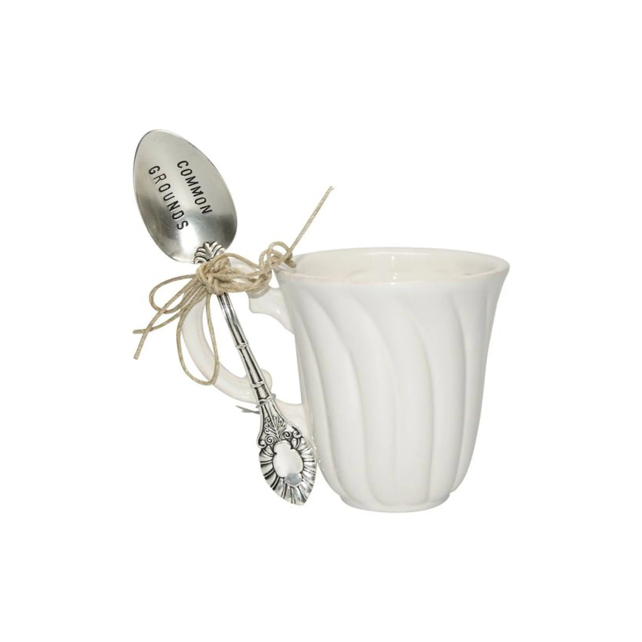 Mud Pie "Common Grounds" Coffee Mug and Spoon Set $16.95 Wants 1 Has 0 Needs 1