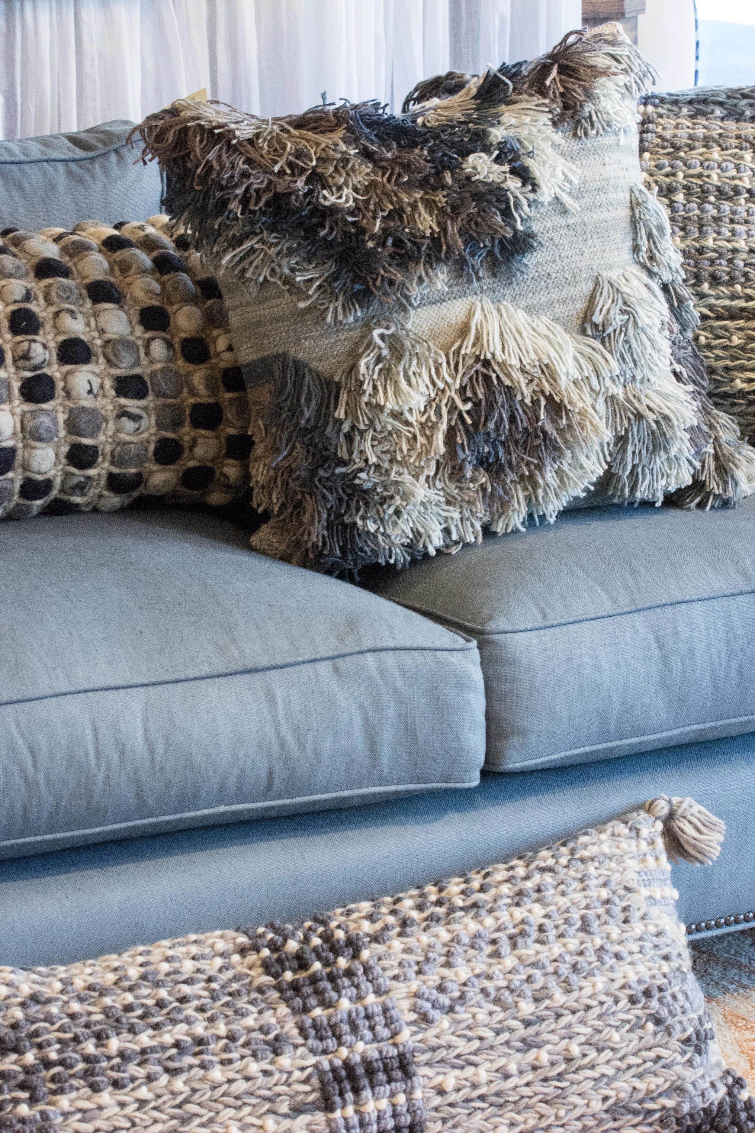 Decorative throw pillows by ED Ellen Degeneres. Now at The Gilded Lily Home in charming and historic downtown Wenatchee. 