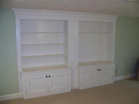 Custom Family Room built-in cabinets for TV, sound system
