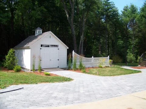 Paver exptension of existing asphalt driveway and ramp to garden shed