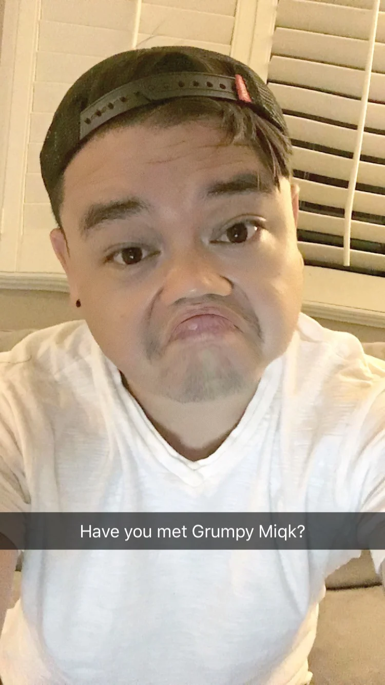Grumpy Miqk Makes an appearance on Snapchat from time to time. 