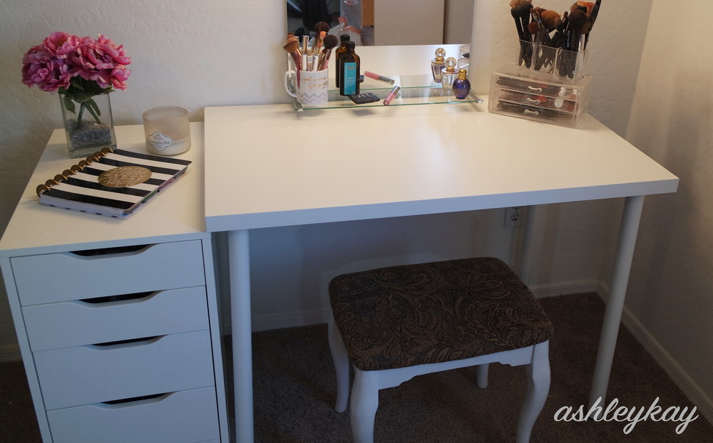 Diy Ikea Vanity Under 50 Ashleykayy Diy Ikea Vanity Under 50 Ashleykayy, Desk And Vanity Ikea