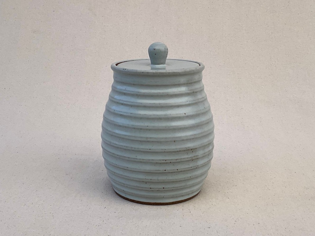Handmade Clay Pottery Canister Large Cookie Jar Handcarved Stoneware