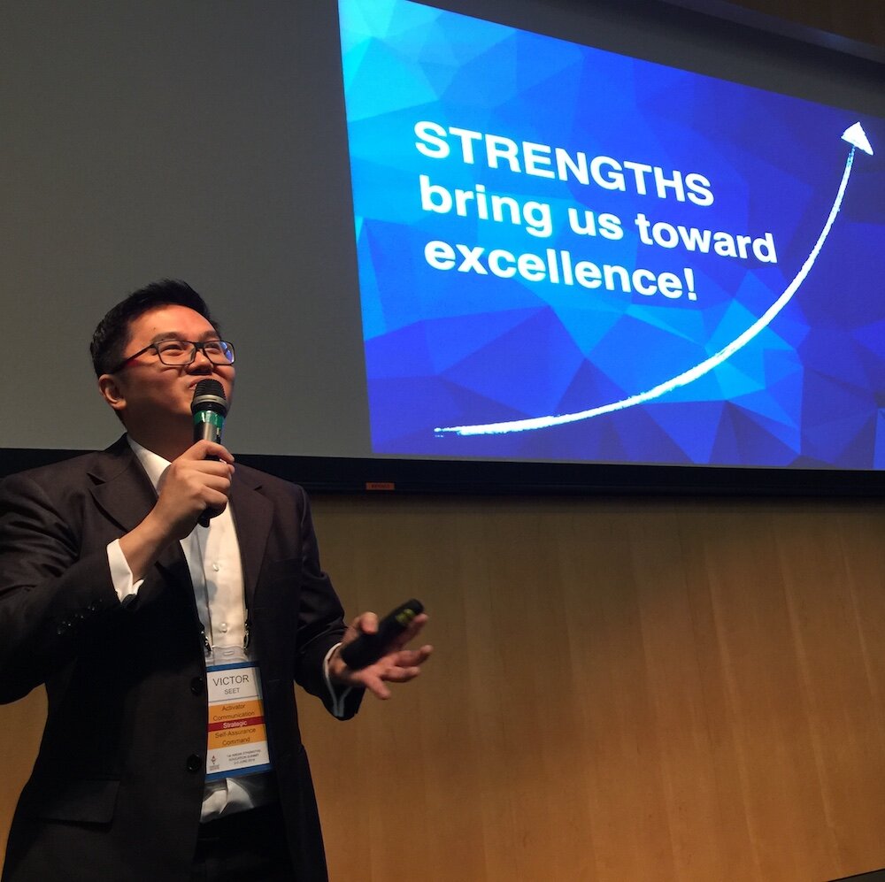 Singapore CliftonStrengths Gallup Coach Victor Seet Keynote on Leadership Resilience Identity Purpose Driven Life