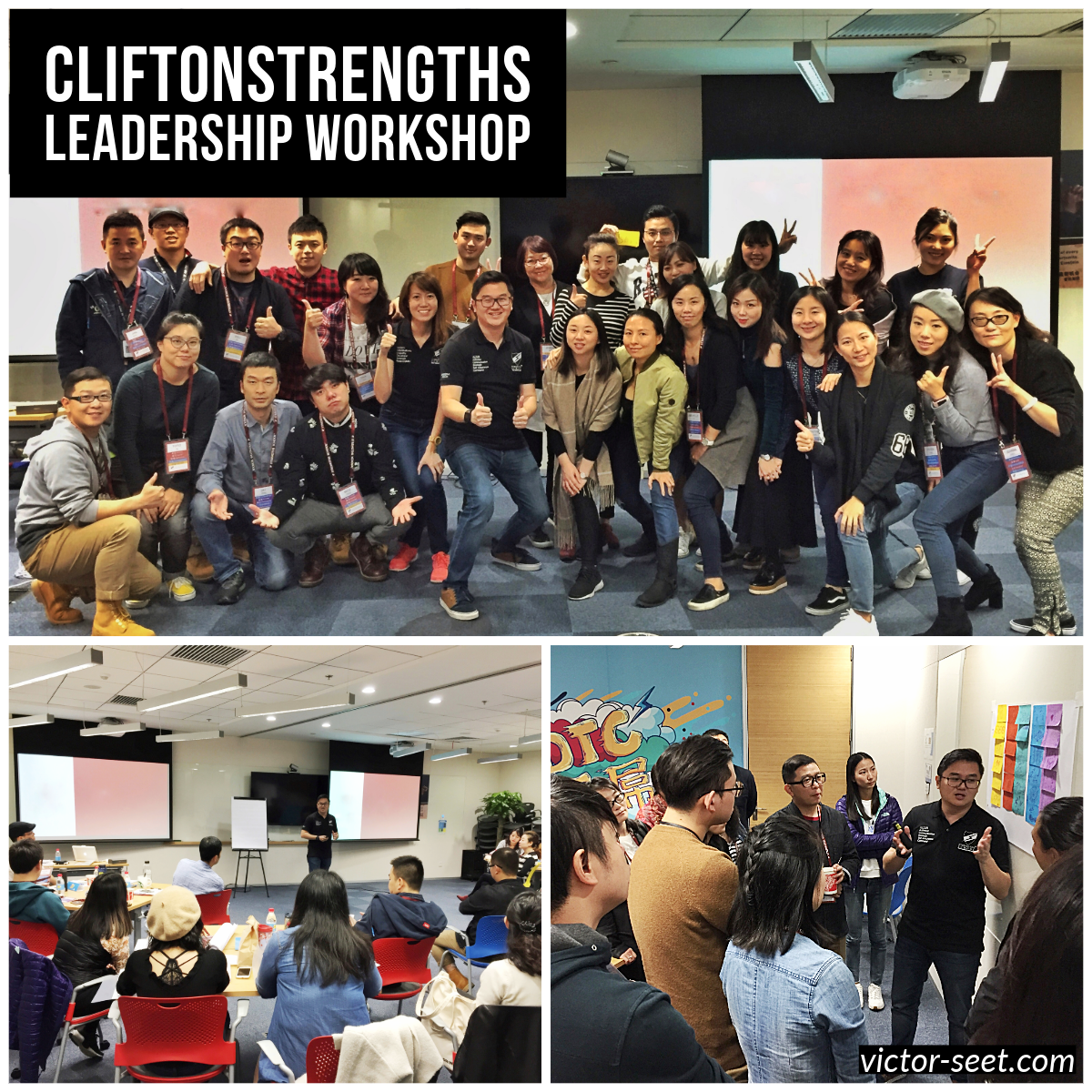 Victor Seet facilitating CliftonStrengths leadership workshop for VF Corporation Direct to Consumer team with group activities Shanghai