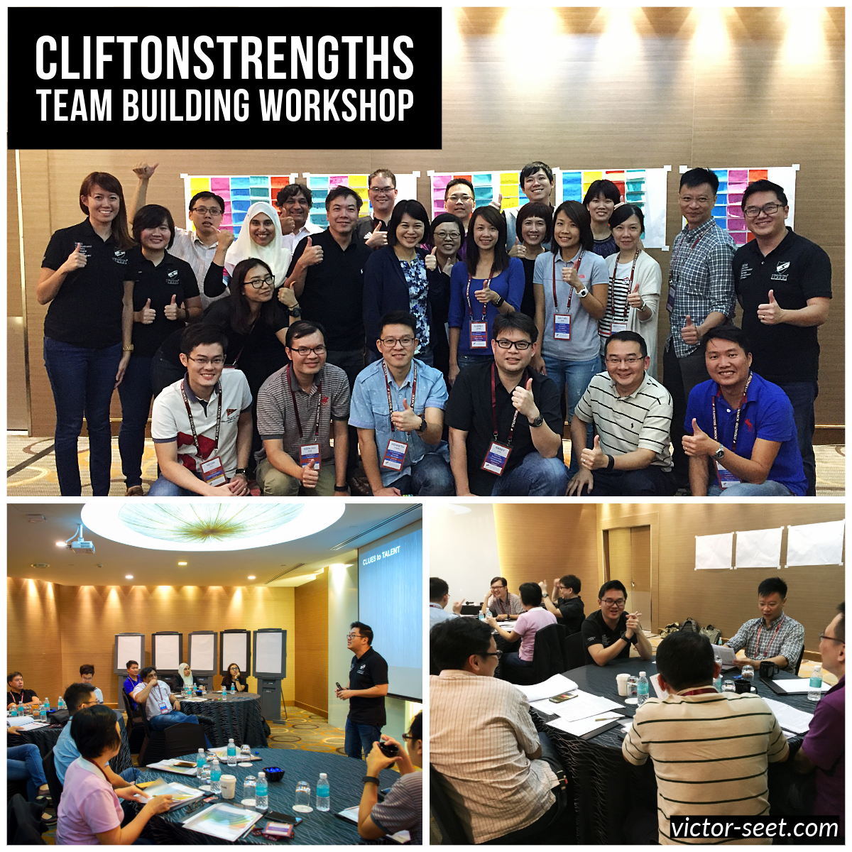 Victor Seet facilitating CliftonStrengths teambuilding workshop for EDB Singapore Information Technology Division with group activities
