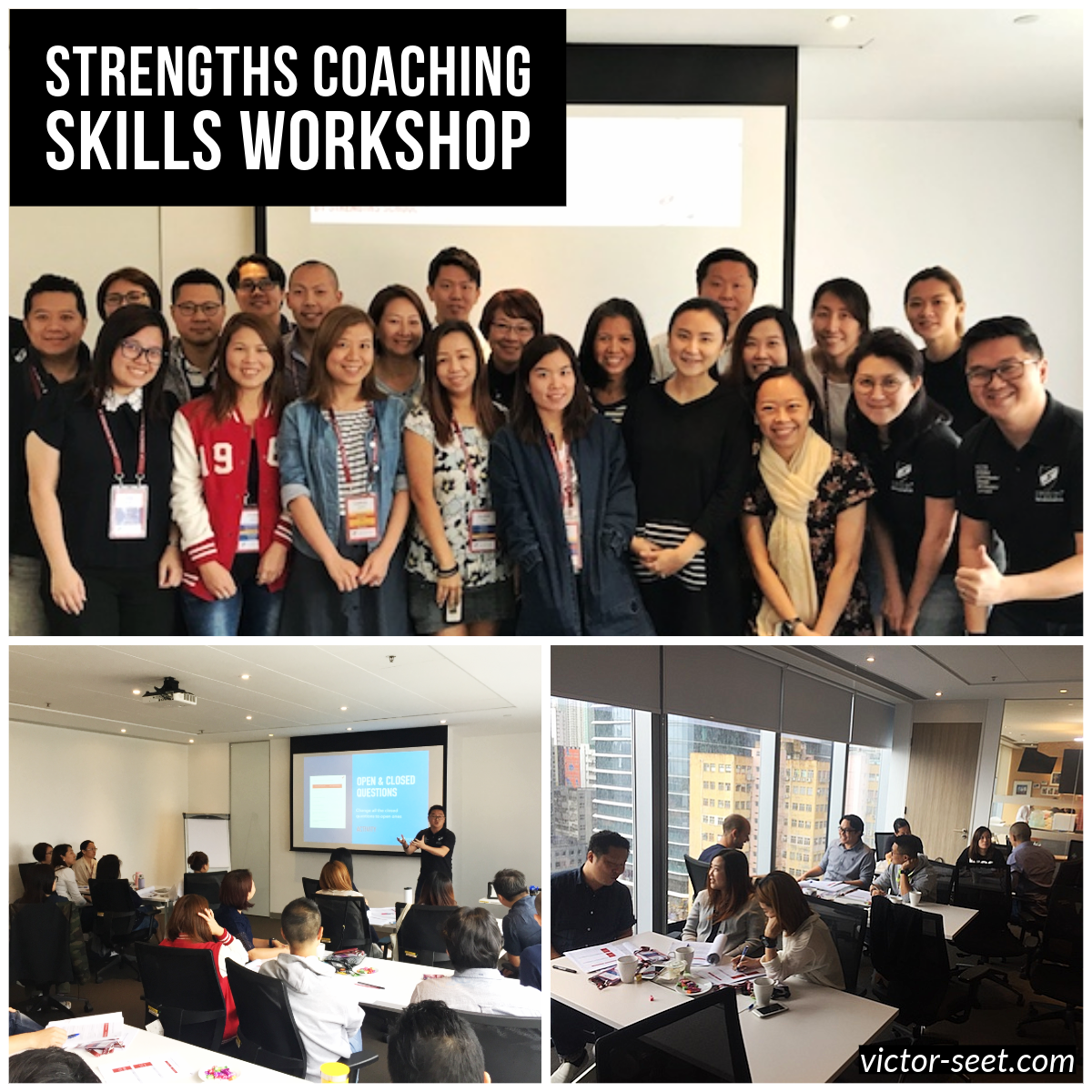 Victor Seet facilitating CliftonStrengths coaching skills workshop for VF Corporation managers on coaching skills in Hong Kong