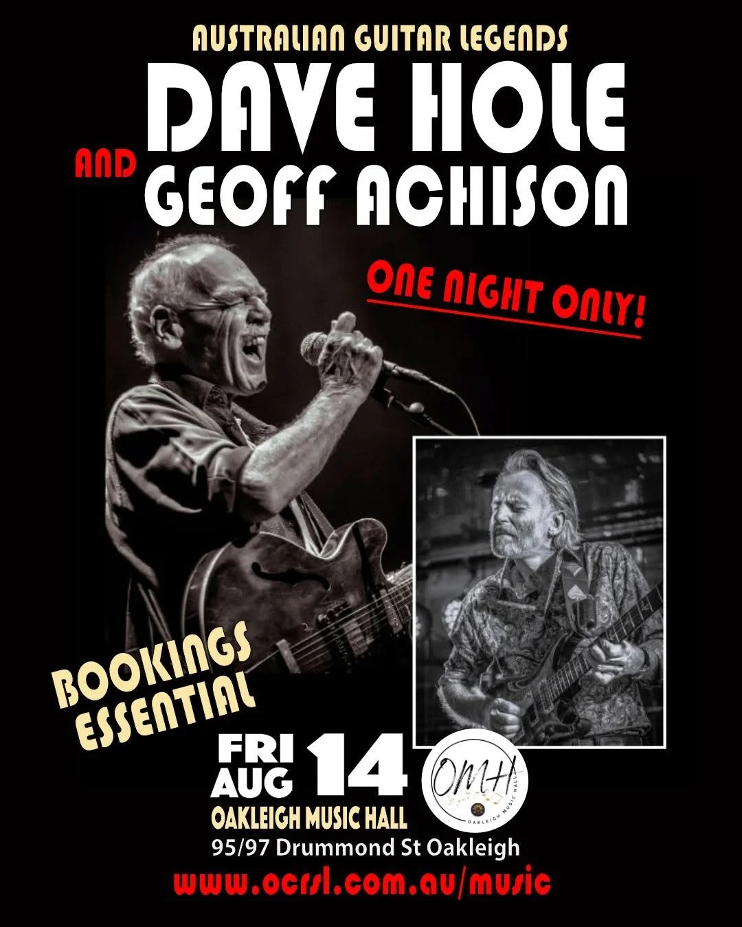 Dave Hole with Geoff Achison at Oakleigh Music Hall