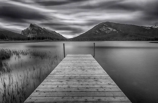 Peaceful #beautiful #Banff #alberta #lalke #mountains #canadianrockies #canada #nikon #sky #b&w #jonathantucker #landscape #nature #travel #traveling #photographer