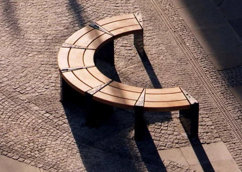 WARRINGTON - WEDGE SEAT Modular Oak and bronze seating units