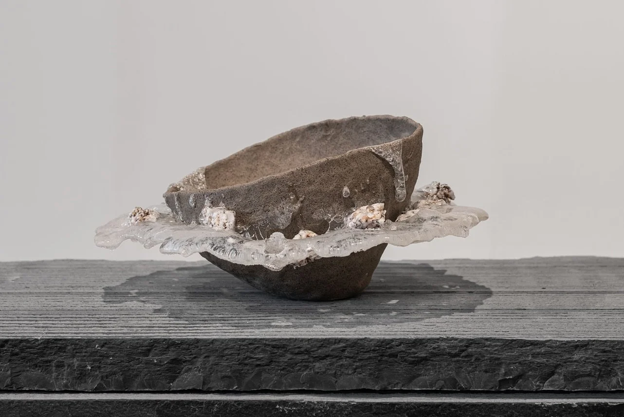 A closer look at my recent commissioned work for @j.l_a.l x @hoka, &lsquo;From Earth and Water&rsquo; at @gathering.london .
This collection explores vessel forms shaped primarily in clay mixed with natural stones, with suspended glass rims and grani