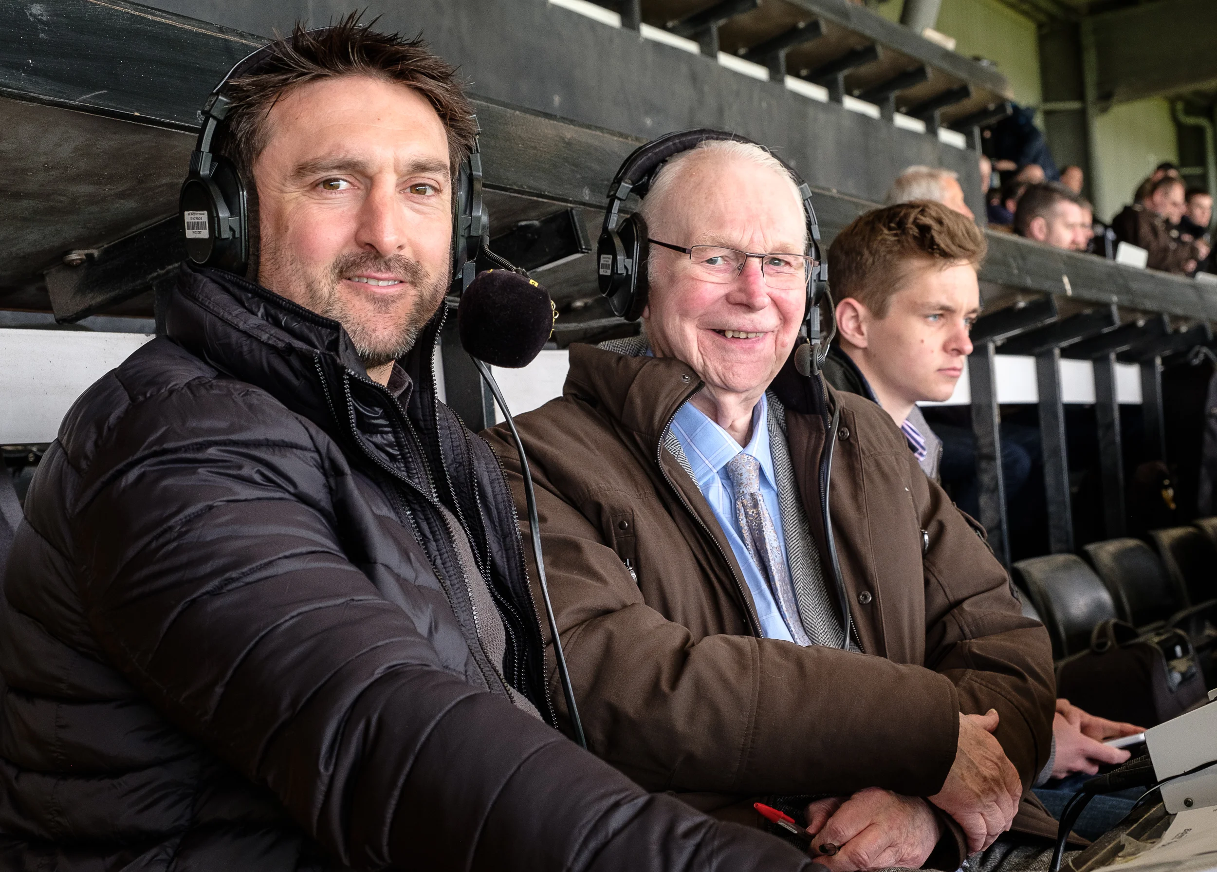Colin Slater pictured with ex Notts striker and summariser Mark Stallard
