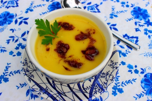Parsnip Soup with Chorizo Crumbs