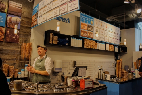 Kieran at Murphy's Ice Cream on Wicklow Street, making ice-cream in Dingle since 2010. They use local farm milk, cream, free range eggs and organic sugar, even making their own sea salt from Dingle sea water! We stopped here for a cone, I went for the cookies flavour, using homemade cookies.