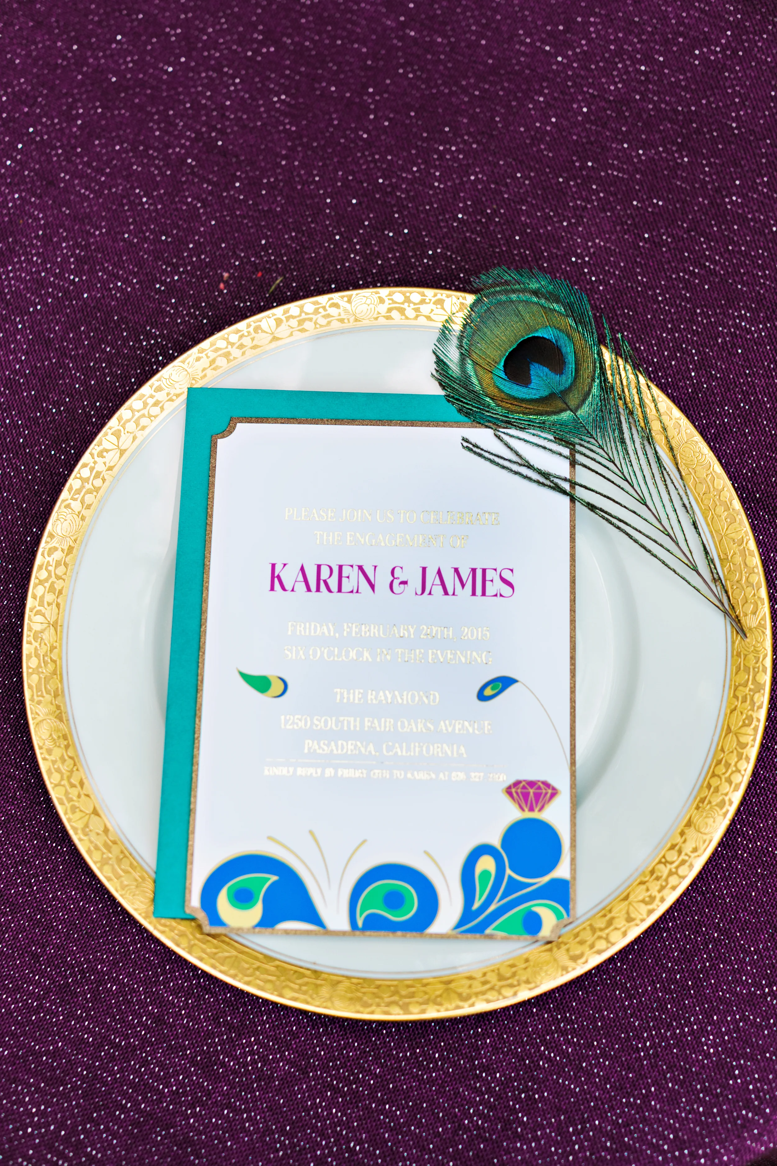 skyboxeventproductions.com | Peacock Inspired Engagement Party Ideas | Skybox Event Productions Wedding and Event Planning | Sarina Love Photography | Los Angeles and Southern California Party Design