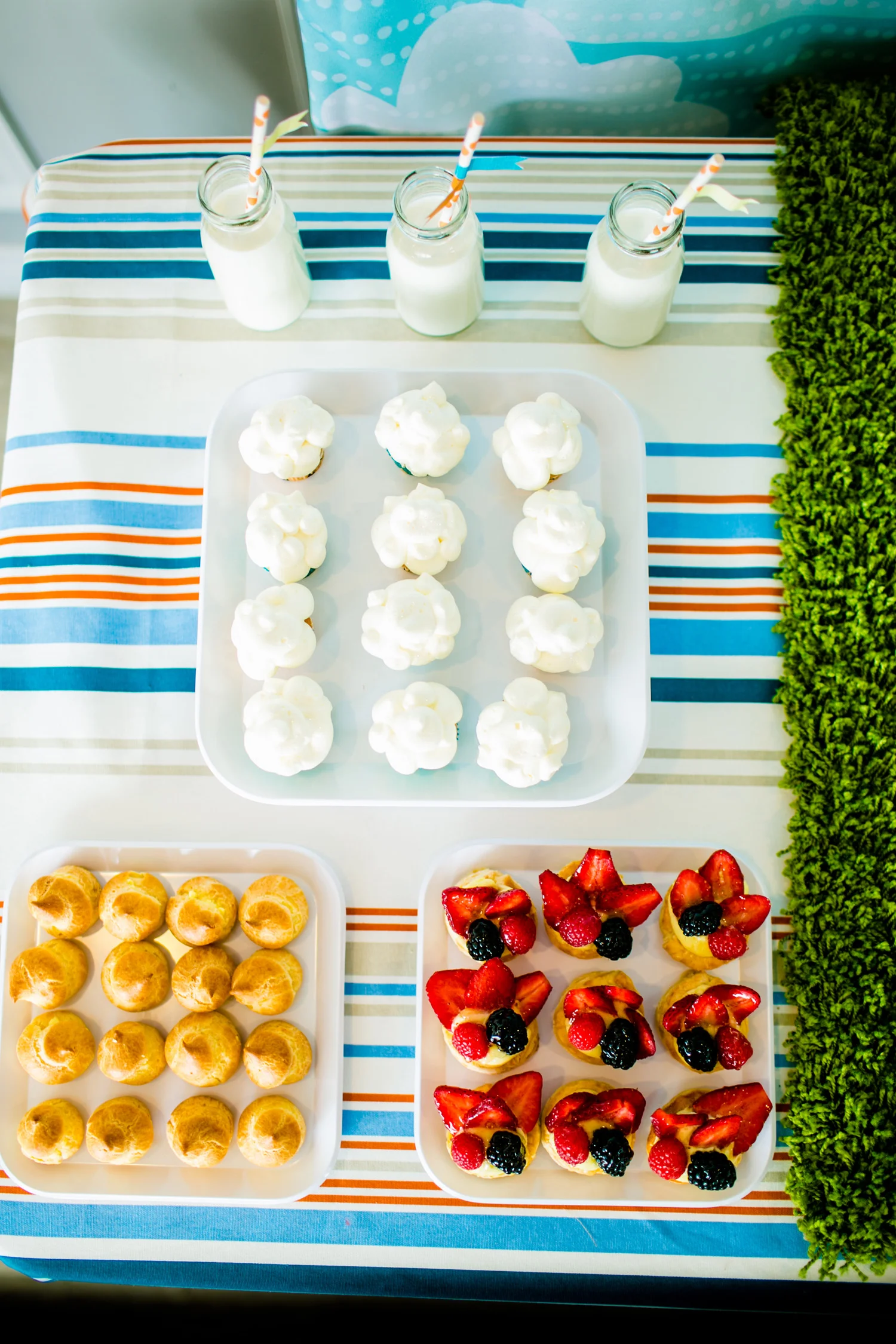  skyboxeventproductions.com | 1st Birthday Party at Chubby Cheek Cafe with Orange, Blue, Yellow, and Green Details | Skybox Event Productions | Conrad Lim Photography | Southern California Birthday Party Planning and Design 
