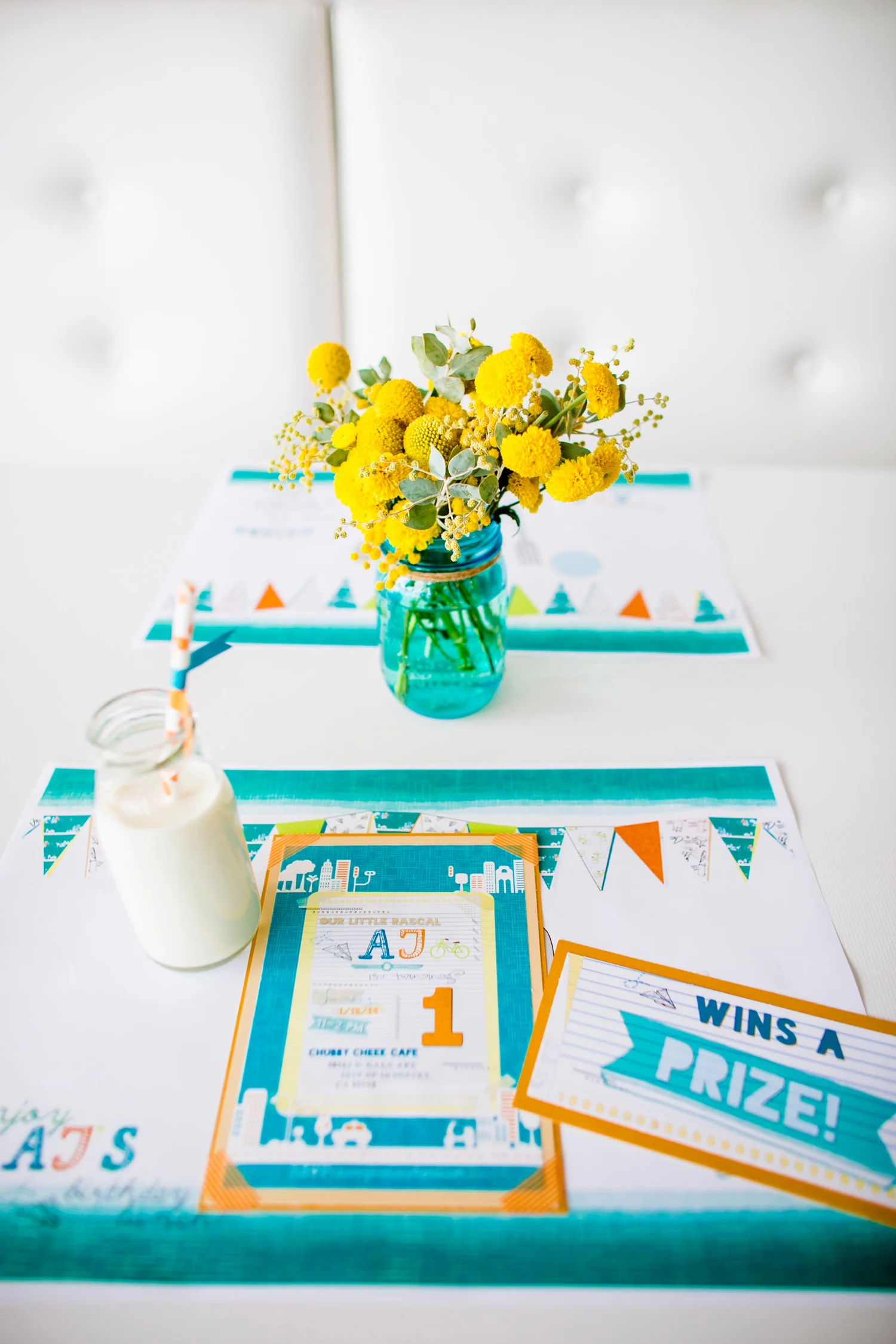  skyboxeventproductions.com | 1st Birthday Party at Chubby Cheek Cafe with Orange, Blue, Yellow, and Green Details | Skybox Event Productions | Conrad Lim Photography | Southern California Birthday Party Planning and Design 