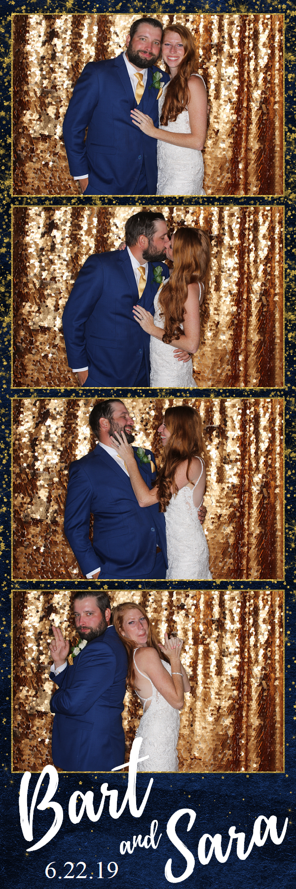 photo strip of bride and groom from photo booth for a wedding reception idea. 
