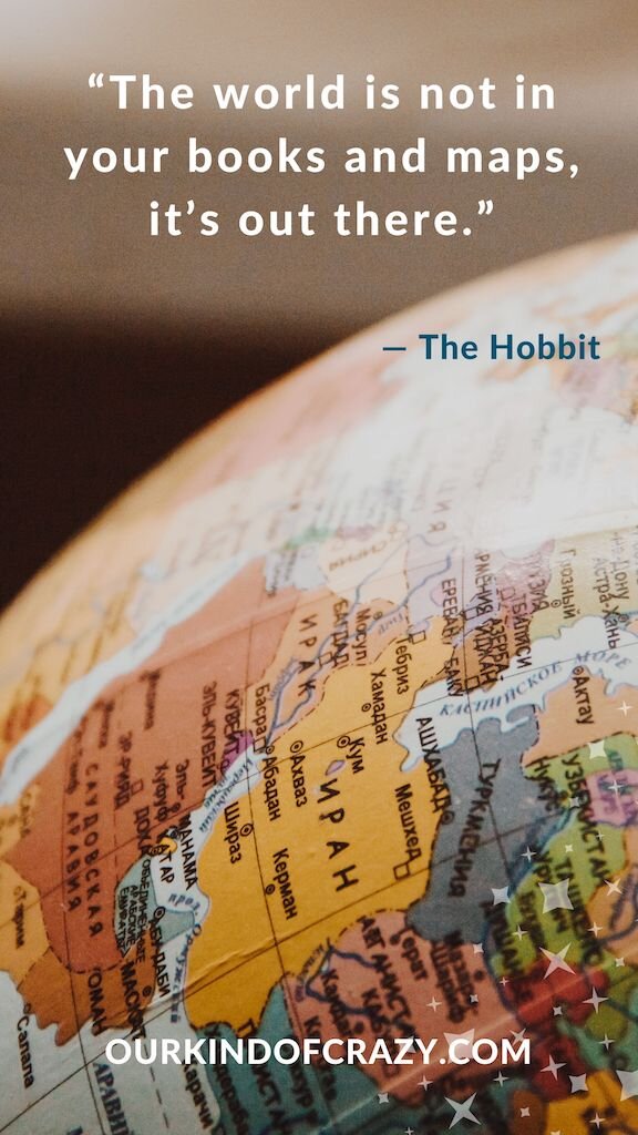 The Hobbit Sign It's Out There Wood Sign Travel Sign The World Is Not In Your Books & Maps