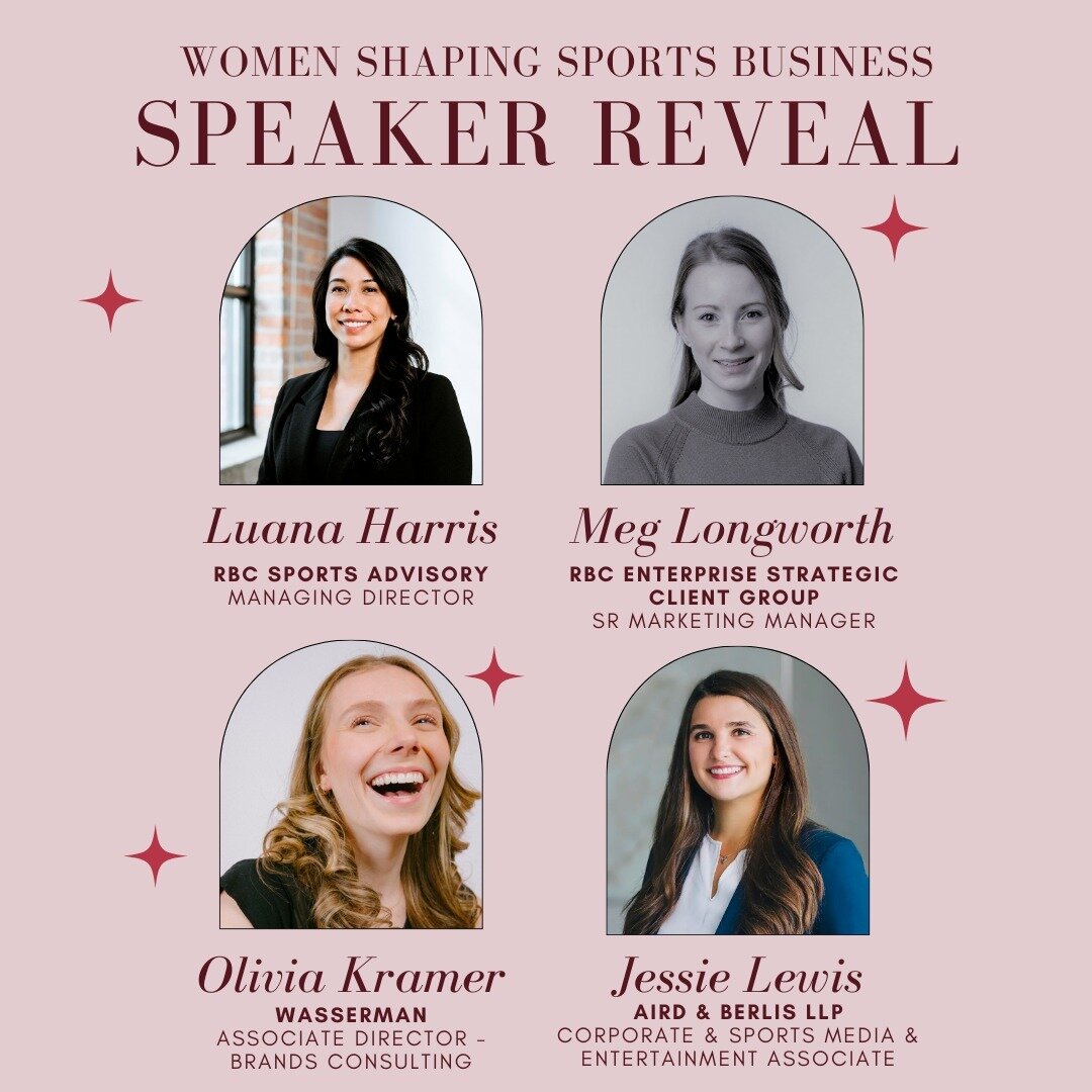 ⭐SPEAKER REVEAL⭐

We are so excited to announce the Women Shaping Sports Business Firm Trip speakers!

Throughout the evening you will get a chance to learn and network with these women from all different backgrounds within the sports industry
- Lear