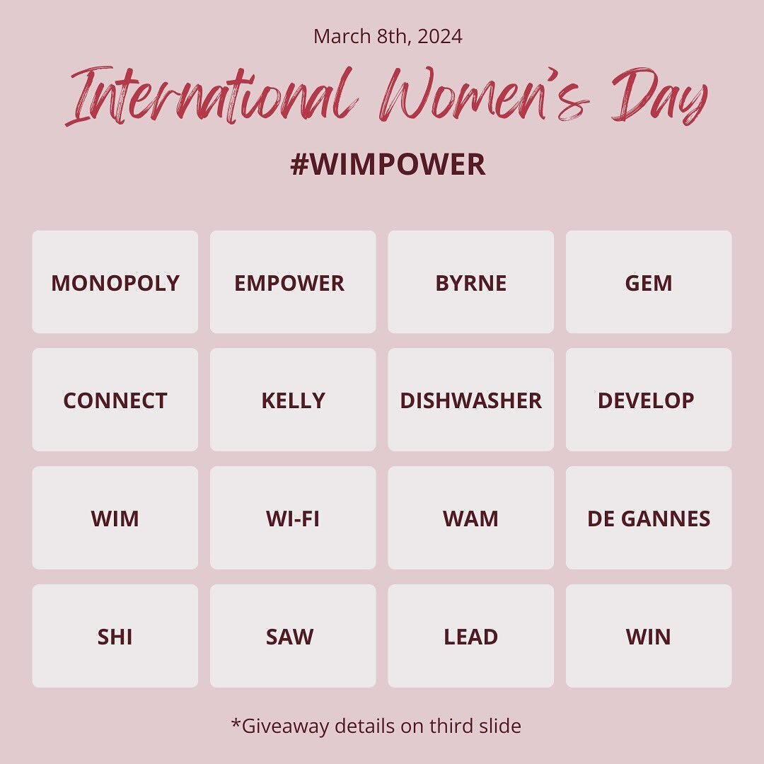 From all of us at WIM, happy International Women&rsquo;s Day! Today and every day, let&rsquo;s celebrate the incredible strength, resilience and achievements of women all around the world #WIMPOWER

GIVEAWAY: Post an Instagram story TODAY celebrating