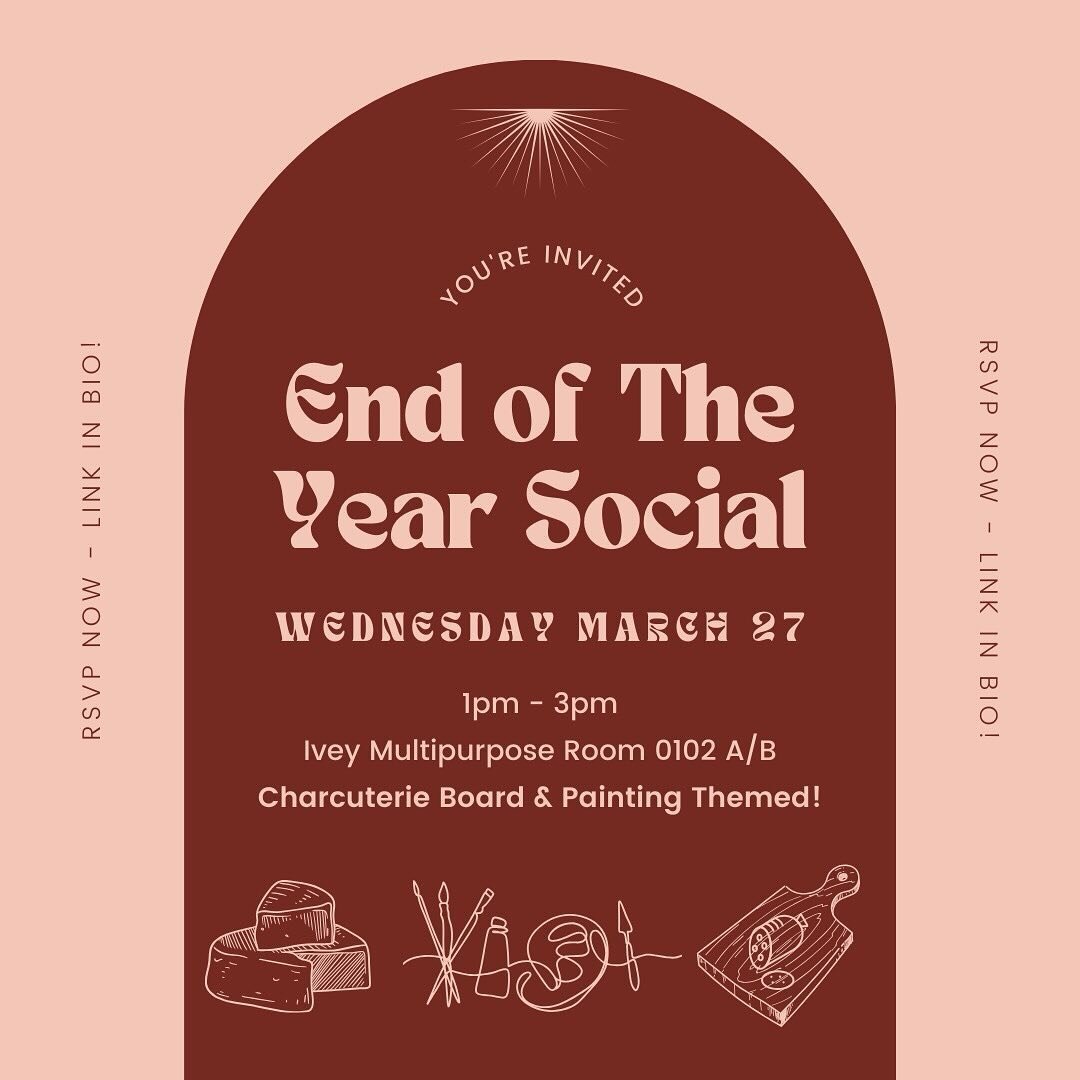 Join us for WIM&rsquo;s final social of the year this Wednesday, March 27th, 1-3pm in Multipurpose Room 0102A/B! Charcuterie boards and speed painting await🎨✨

RSVP by March 26th @ 11:59pm in our bio. Don&rsquo;t miss out!