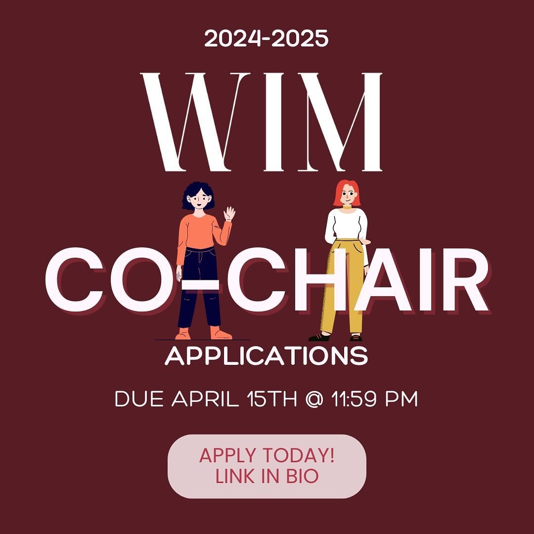 🌟Ready to shape next year&rsquo;s WIM conference? We&rsquo;re thrilled to announce that applications for Co-Chairs are now open!🌟

Apply now in our bio to break the mold and create something extraordinary!

👩&zwj;💼Applications are due April 15th!