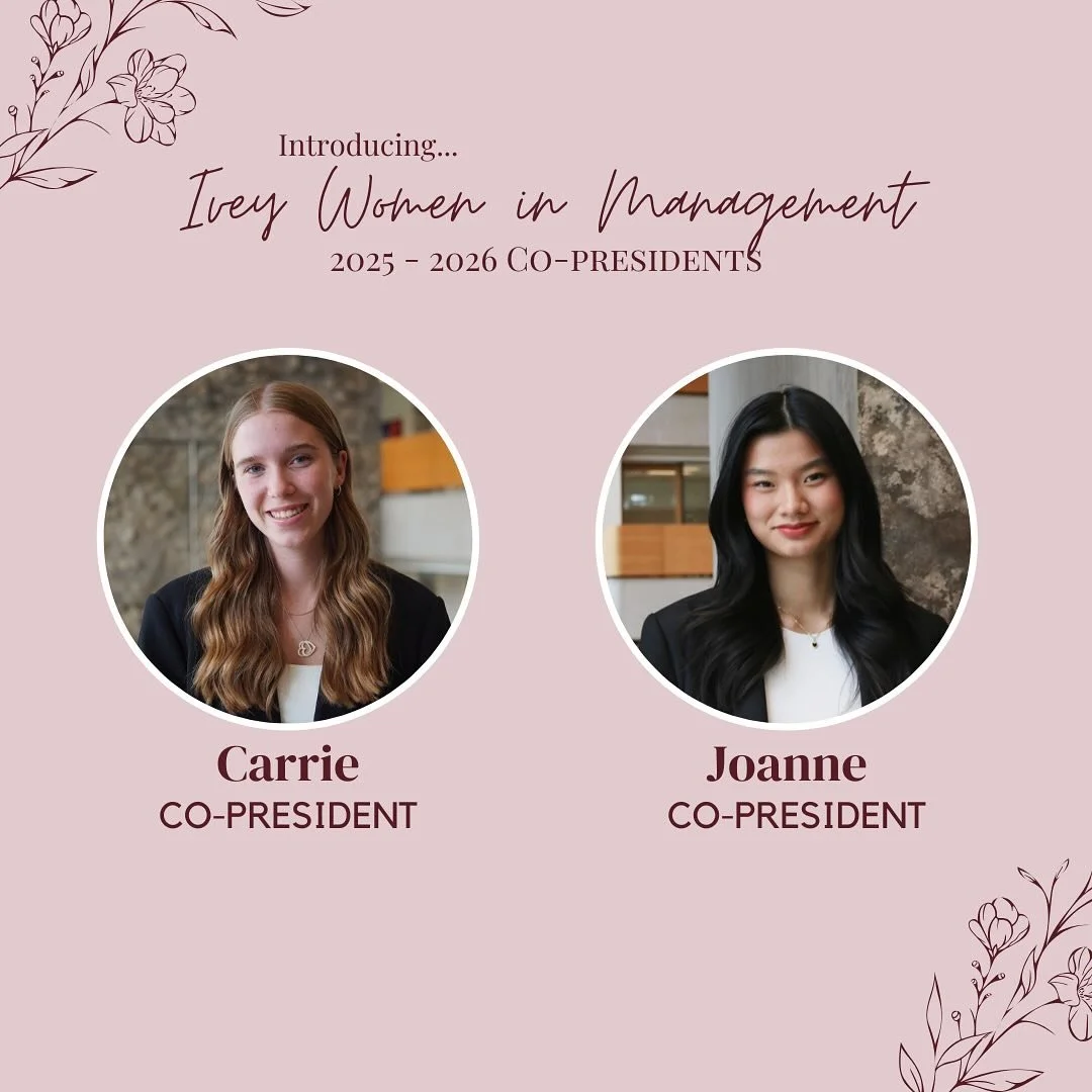 Introducing our 2025-2026 Co-Presidents Carrie and Joanne! We are all so excited for this next year with WIM 🫶