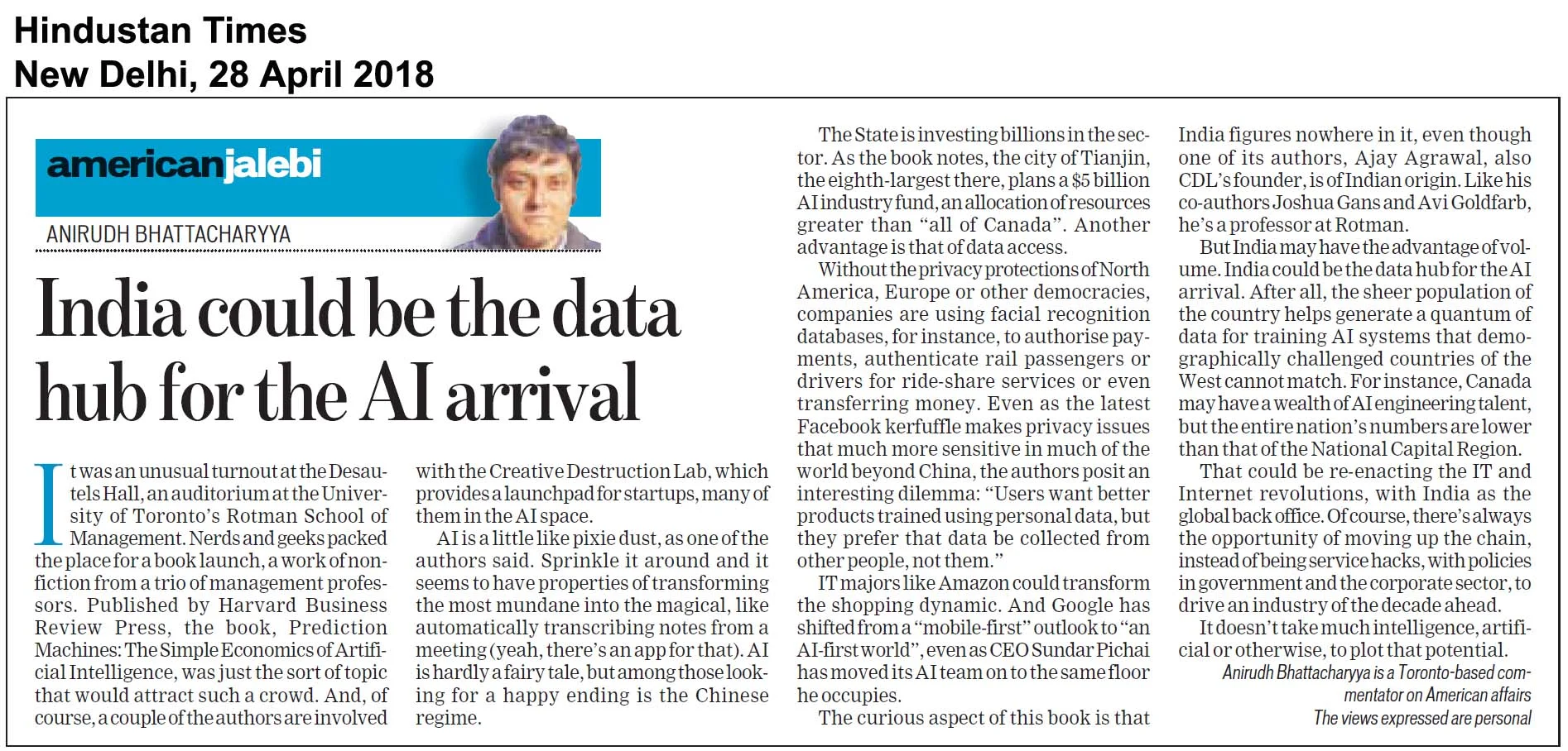 Prediction Machines, Hindustan Times, New Delhi, Apr2818.jpg