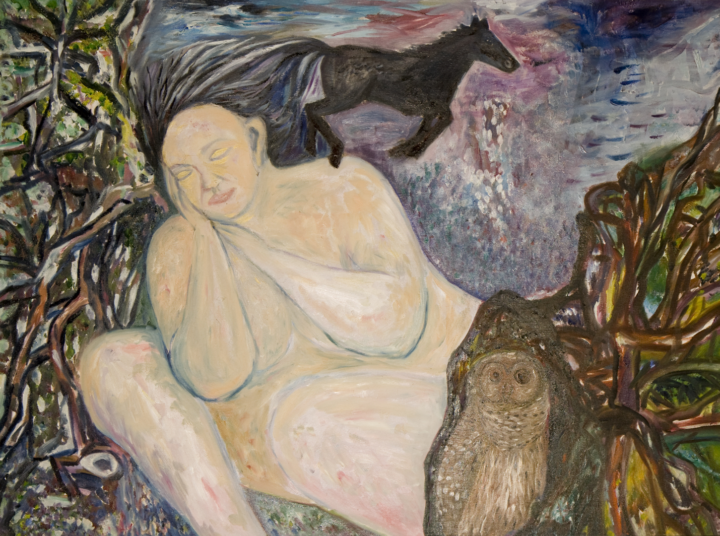 Old Woman Dreaming, oil, 2002