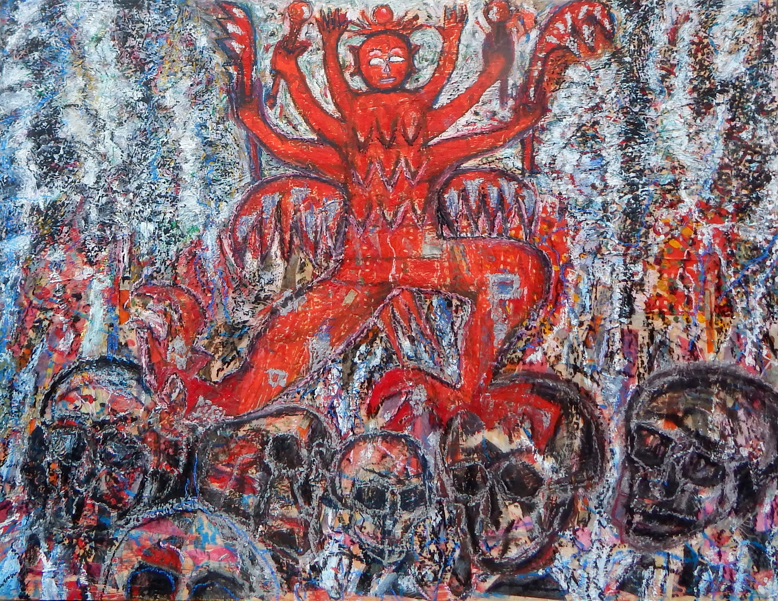  Vanquishing the Ghosts, encaustic and oil, 2014