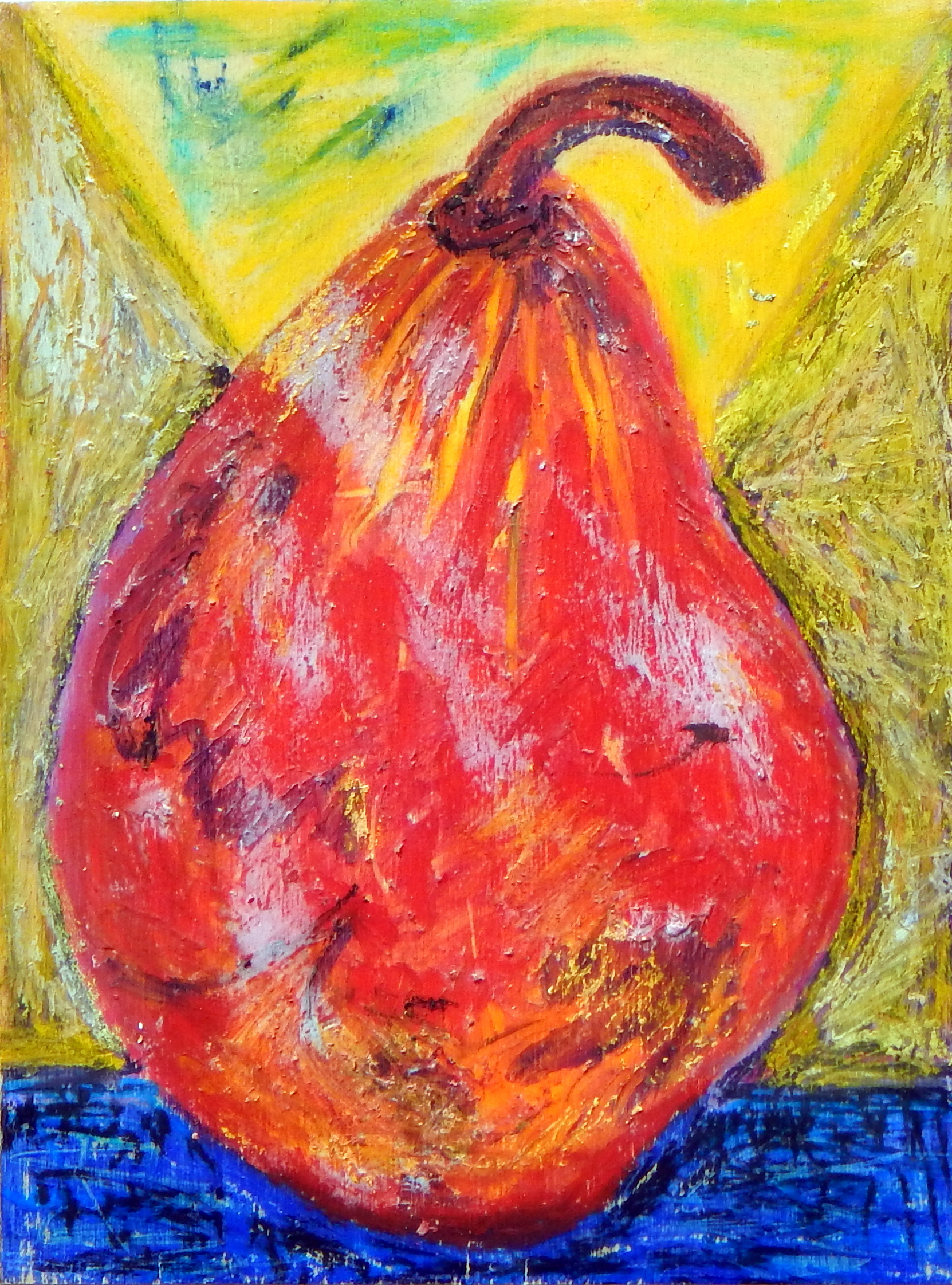 Pears series, oil pastel, oil, 2012