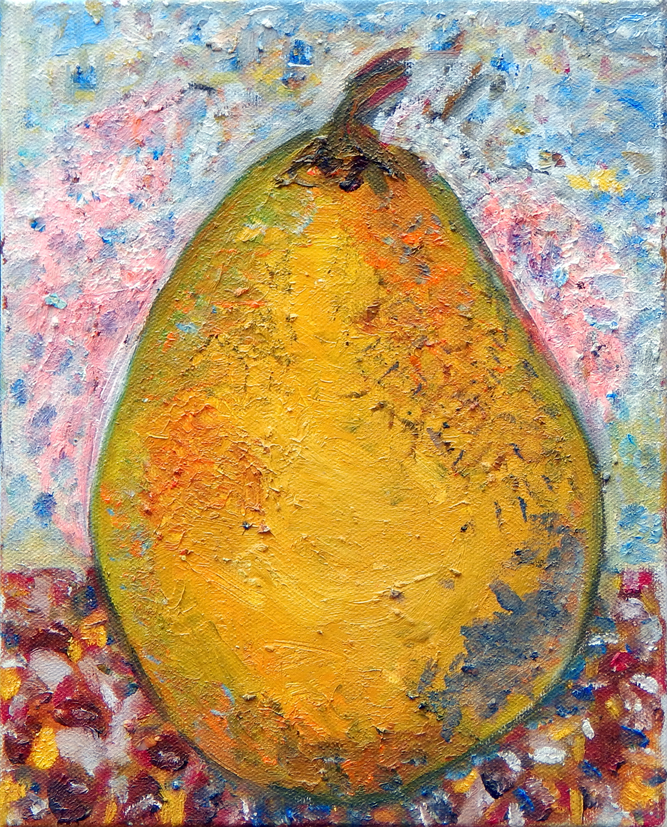 Pears series, oil pastel, oil, 2012