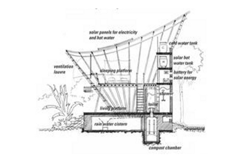 Chumbe岛的平房设计为能源和放大器;水捕捉,存储