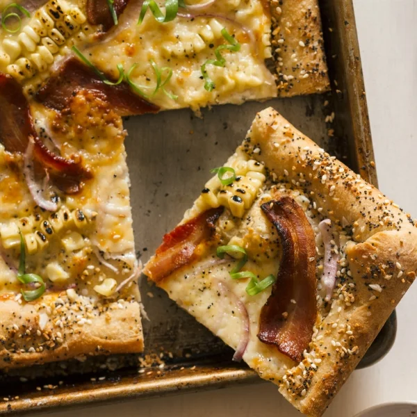 Charred Corn and Bacon Pizza
