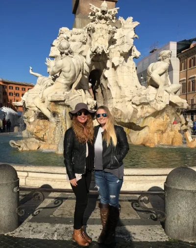 Sam and her sister Sarah in Rome.