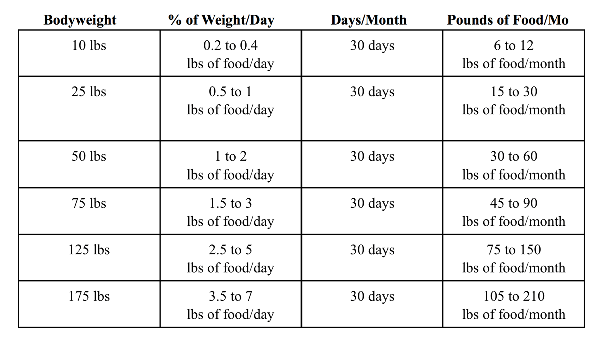 How Much To Feed A Puppy Per Day Chart