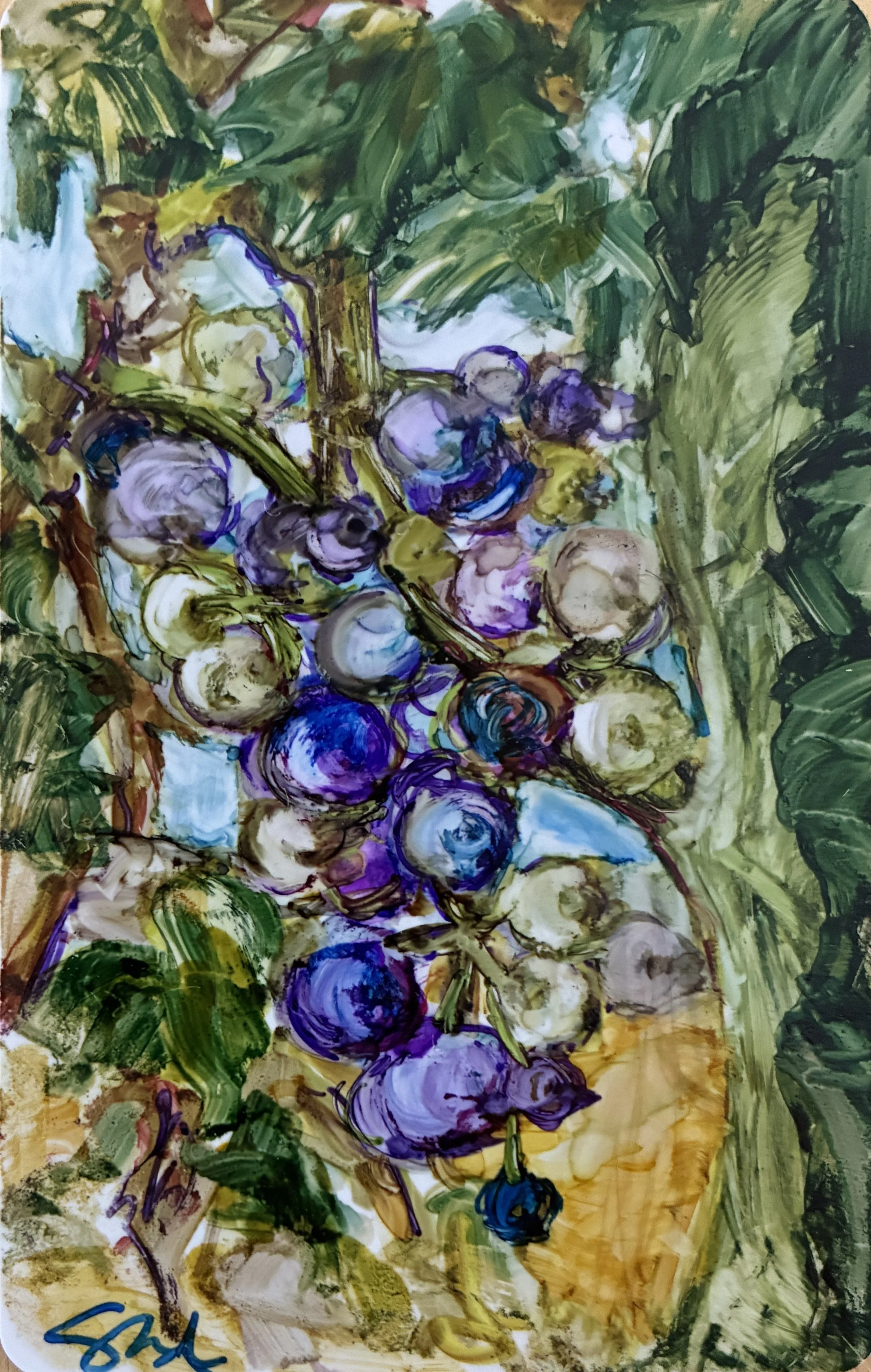 Grapes on the Vine-original handmade painting - Italy Challenge 2026 #11