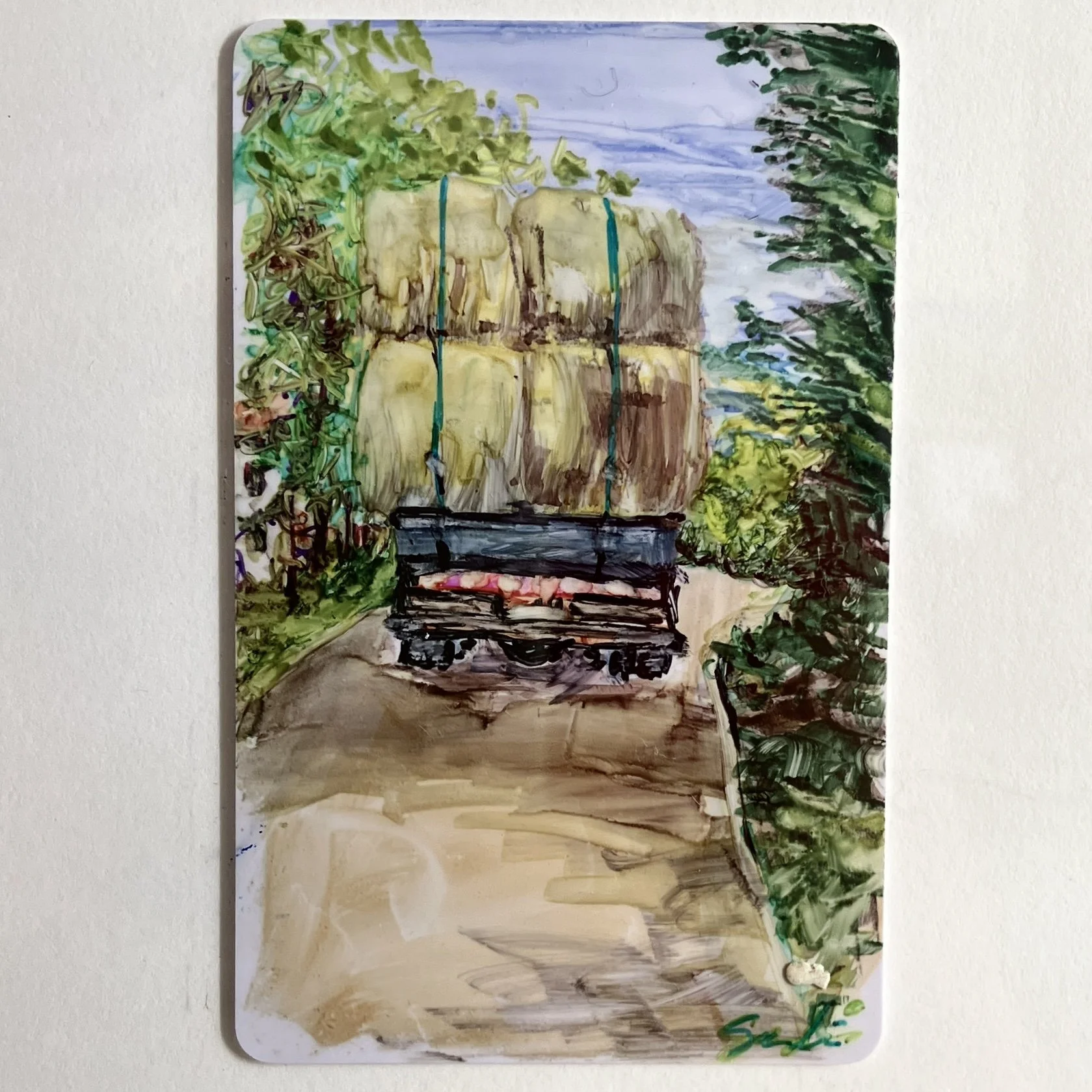 Truckload of Hay - original handmade painting- Italy Challenge 2026 #20