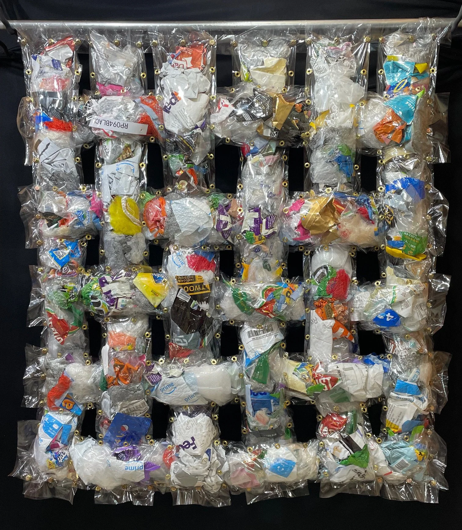SAMPLER - DOMESTIC  TRASH, 2024,  46" x 52"