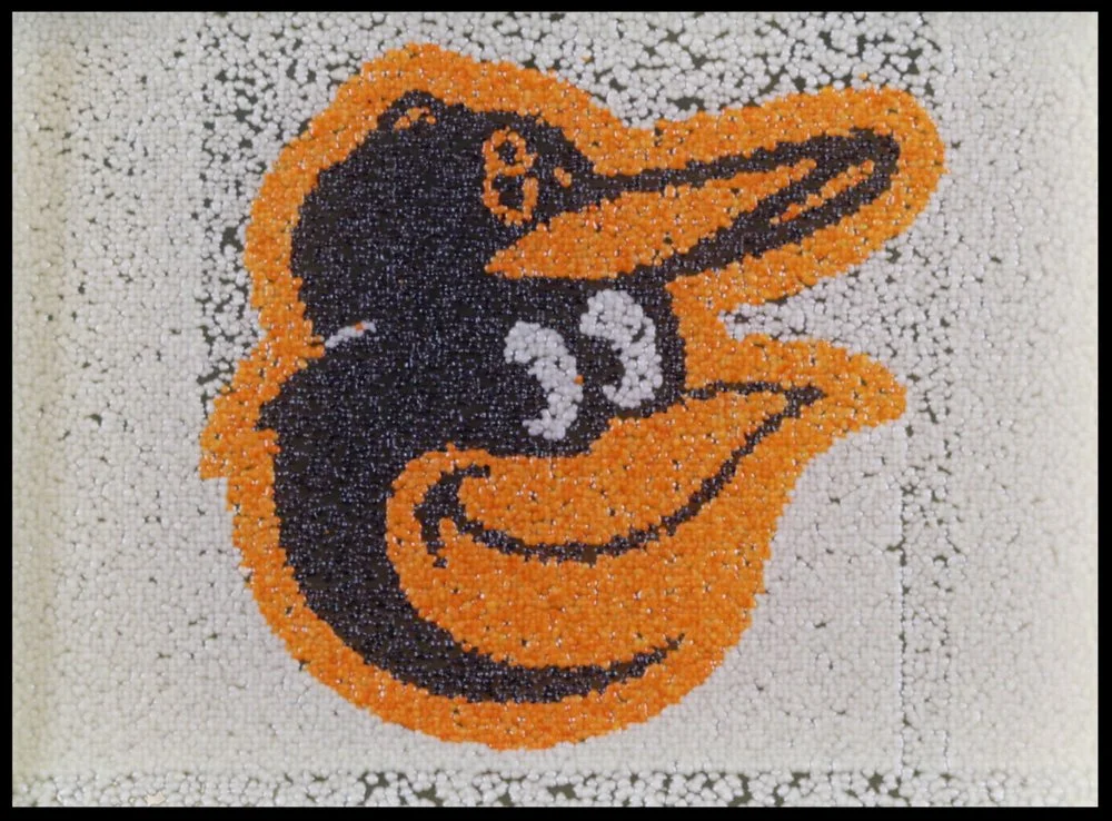 Baltimore Orioles logo harking back to the original location of the Boeke lab in Baltimore! Printed by Jasmine Temple.