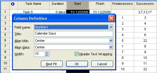 Tech Tip: How to show calendar day duration in MS Project — Knowledge Jolt  with Jack