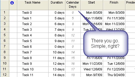 Tech Tip: How to show calendar day duration in MS Project — Knowledge Jolt  with Jack