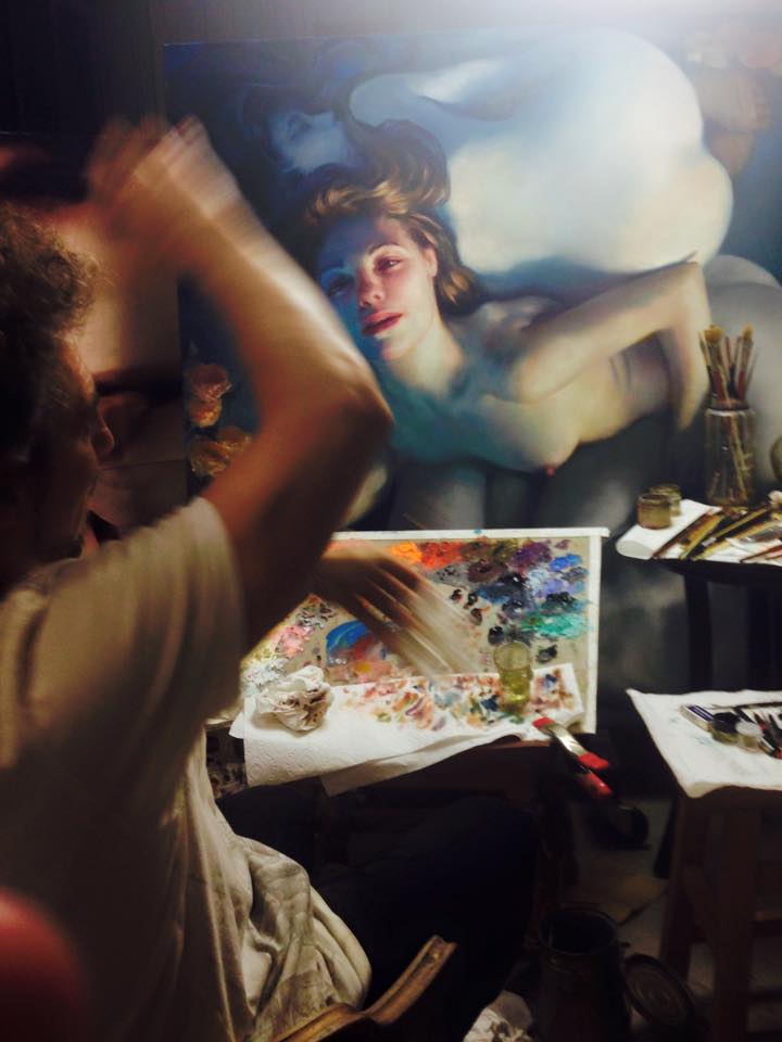 Christopher Pugliese at work on The Fountain of Youth , New York City, 2015