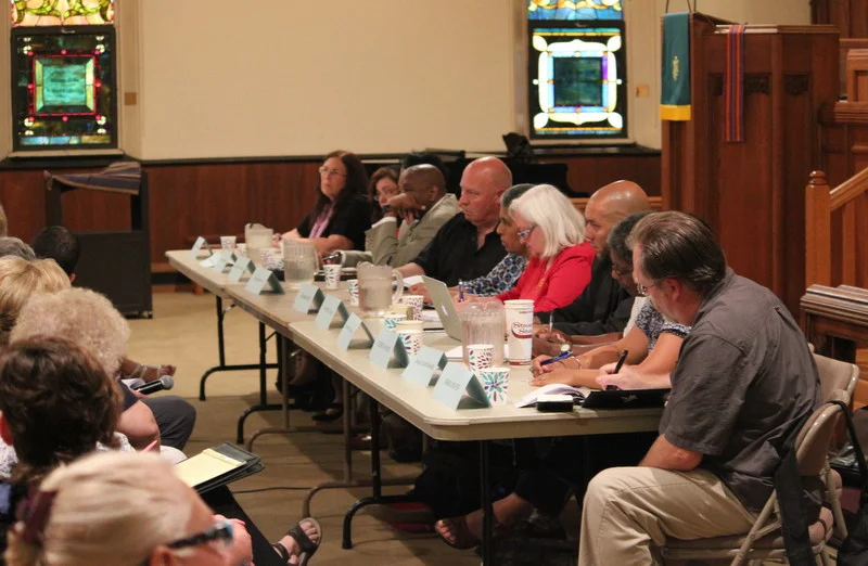 Commissioners at the Capital Region Truth Commission on Poverty, July 13, 2017